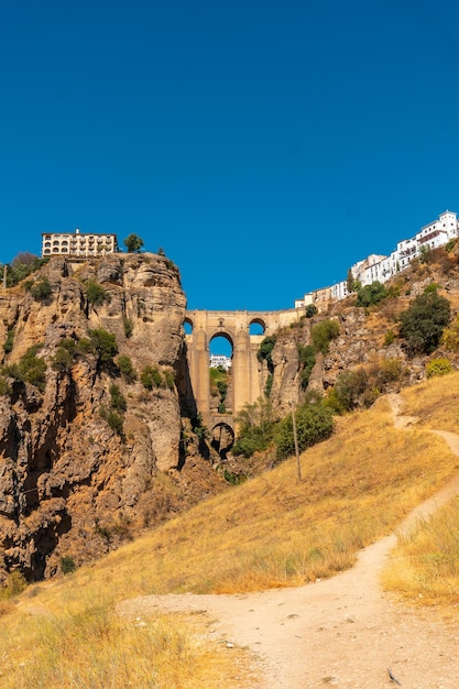 Viewpoint new bridge of Ronda province of Malaga Andalucia