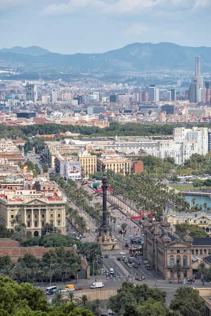 Views of Barcelona from Montjuic Spain