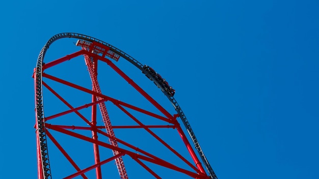 Vilaseca Tarragona Spain April 9 2019 Red force it is 880metre route accelerating from 180 kmh in just 5 seconds and reaching a maximum height of 112 metres