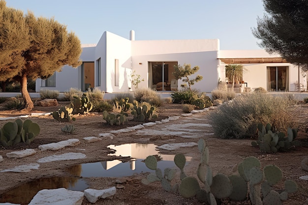 Villa rental - the villa is surrounded by a garden with cacti and cactus.