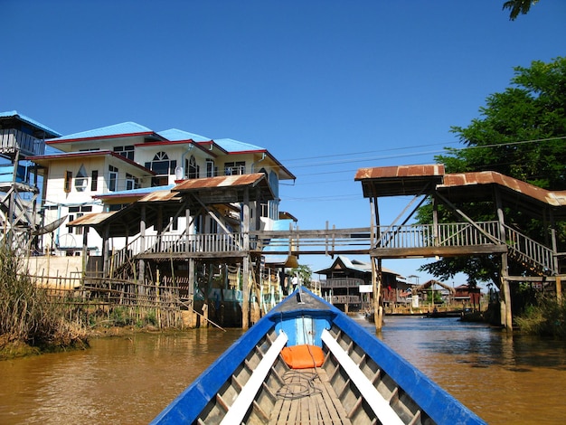 The village on the coast of Inle lake Myanmar