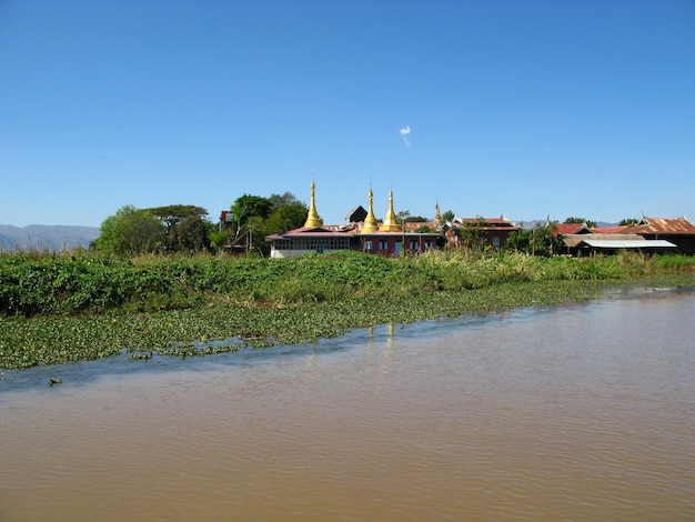 The village on the coast of Inle lake Myanmar