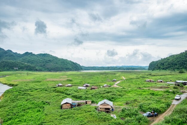 Village countryside greenery field