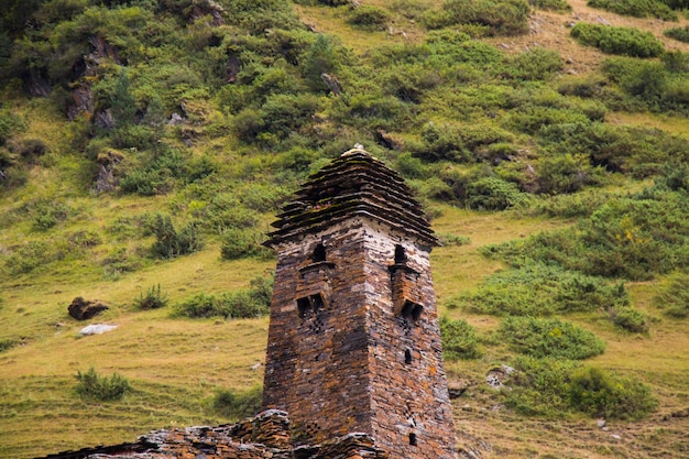 Village Dartlo landmark and old buildings Tusheti Georgia