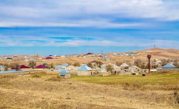 Village on the hills in Kazakhstan