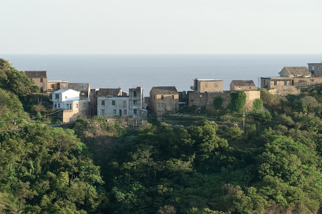 Village houses in the face of sea photo in Taizhou zhejiang