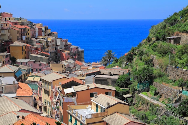 Village of Manarola at Cinque Terre Italy