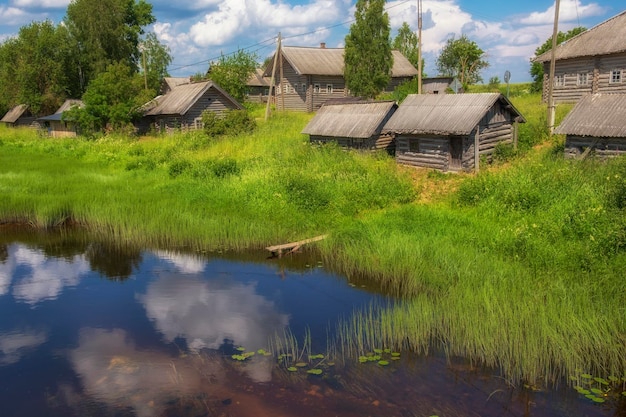 The village of Oshevensky Pogost is located in the Kargopol district of the Arkhangelsk region on the Churega river