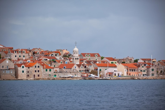 Village Sepurine Prvic island view from the sea