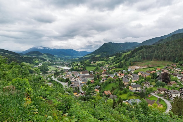 Village Werfen Austria aerial view