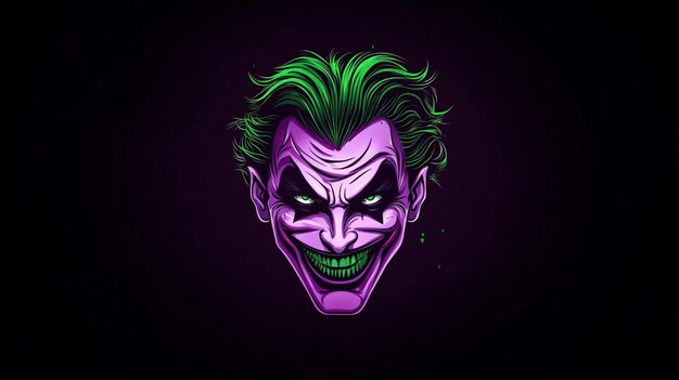 Photo a villainous joker hollywood movie scene vector illustration