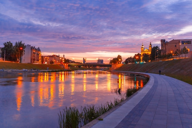 Vilnius at sunset, Lithuania, Baltic states.