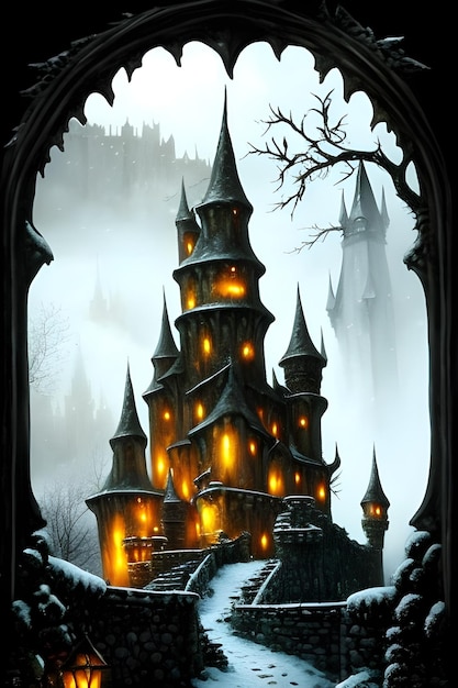 Vimpire Dracula castle 3d render