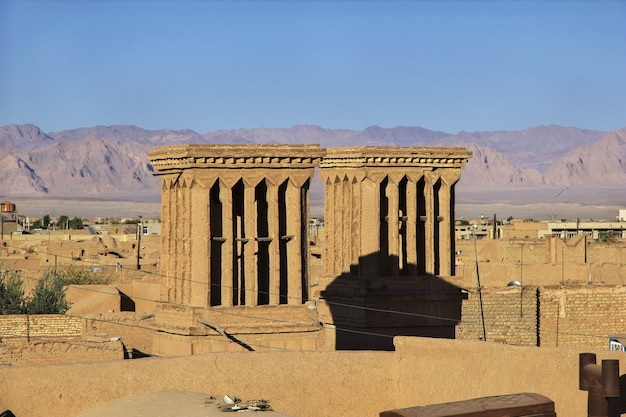 The vinatge building in ancient city Yazd Iran