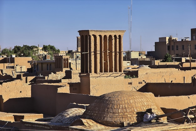 The vinatge building in ancient city Yazd Iran