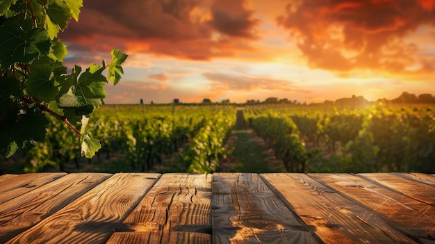 The vineyard at sunset