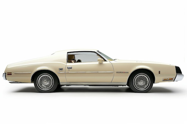 Vintage 1970s Luxury Coupe Isolated On White Background