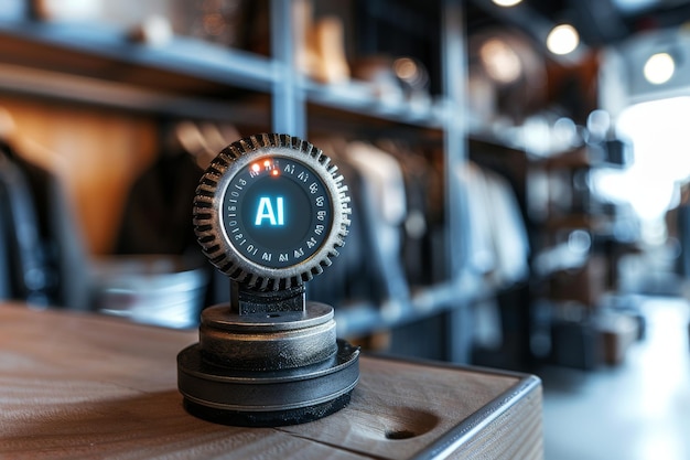 Photo vintage ai gauge in a rustic workshop setting evoking nostalgia while emphasizing the timeless app