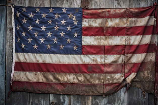 Vintage American Flag Symbolizing Patriotism and Freedom