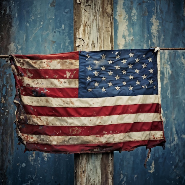 Vintage American Flag Symbolizing Patriotism and Freedom