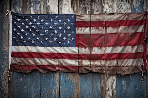 Vintage American Flag Symbolizing Patriotism and Freedom