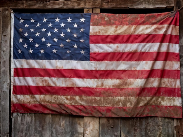 Vintage American Flag Symbolizing Patriotism and Freedom