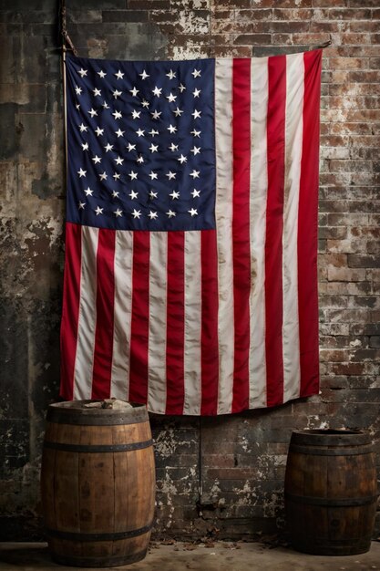 Vintage American Flag Symbolizing Patriotism and Freedom