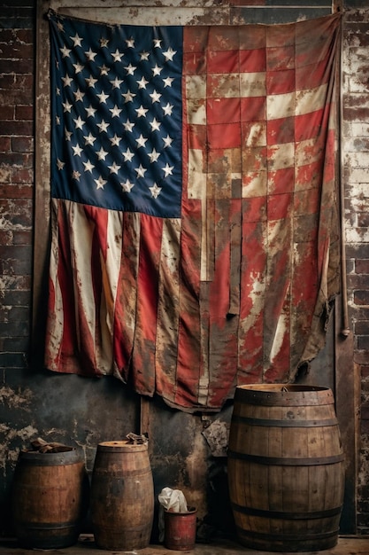 Vintage American Flag Symbolizing Patriotism and Freedom