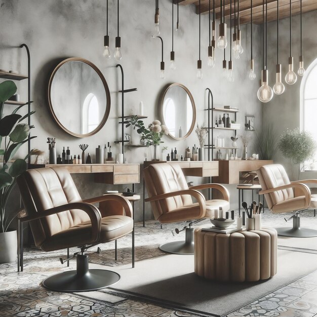 Vintage barbershop with retro decor