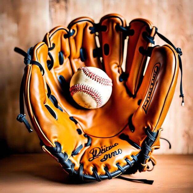 Photo vintage baseball glove on a white backdrop