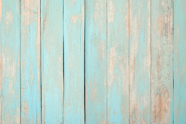 Vintage beach wood background - Old weathered wooden plank painted in turquoise blue pastel color. 