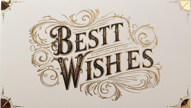 Vintage Best Wishes Greeting Card Design