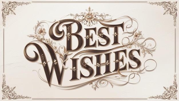 Photo vintage best wishes greeting in elegant typography