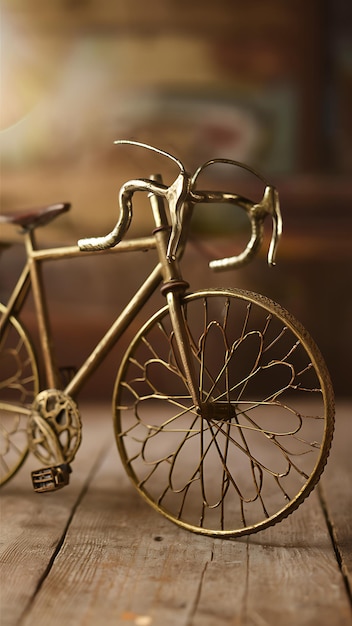 a vintage bicycle miniature with handbrakes