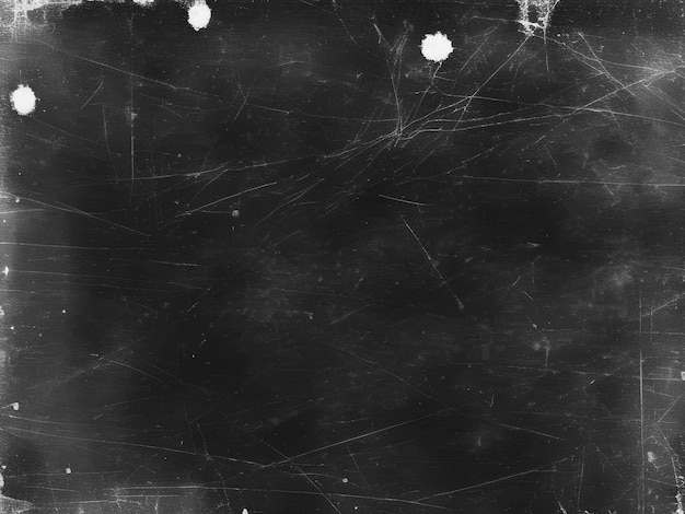 Vintage Black Scratched Grunge Background with Old Film Effect Abstract Dark Texture for Design