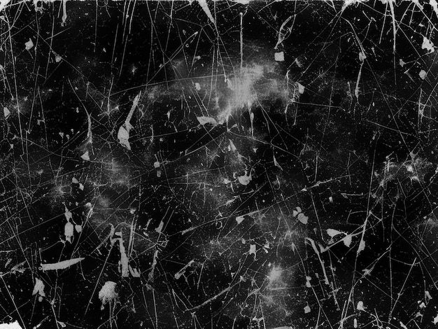 Vintage Black Scratched Grunge Background with Old Film Effect Abstract Dark Texture for Design