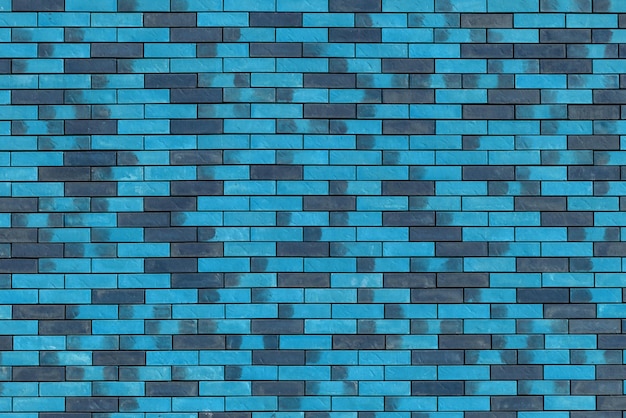 Vintage blue brick wall Construction pattern background