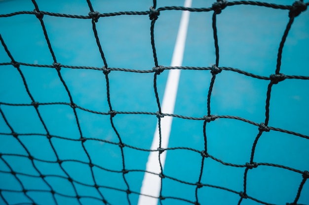 Vintage blue court tennis net