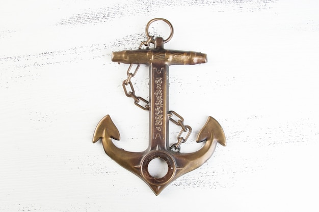 Vintage brass anchor