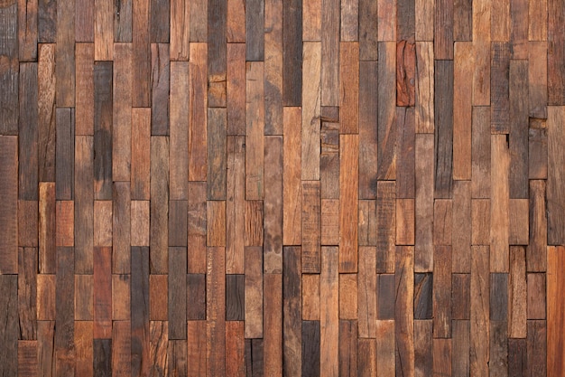 Vintage brown planks panel wood wall texture for room design