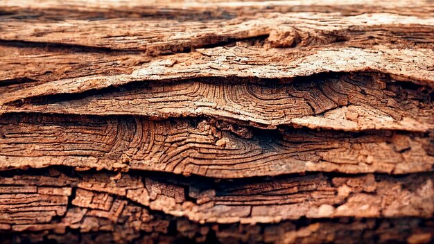 Vintage brown wood background texture with knots and carvings of floral motifs Old painted wooden