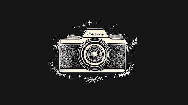 Photo vintage camera illustration on a black background