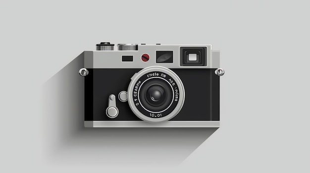 Vintage camera illustration isolated on a gray background