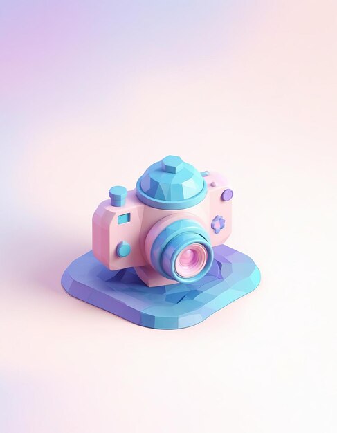 Vintage Camera in Pastel Colors