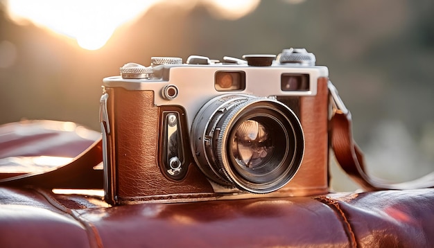 Vintage Camera at Sunset