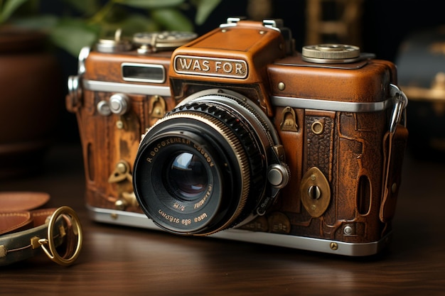 A vintage a camera that says world graphy day