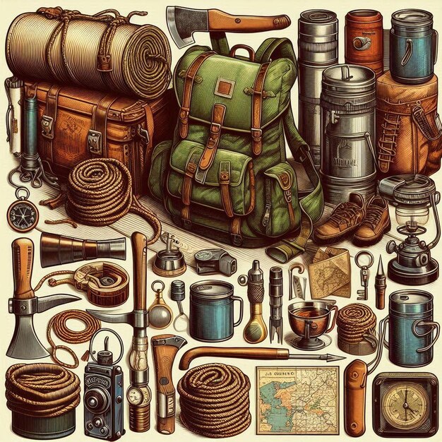 Photo vintage camping gear