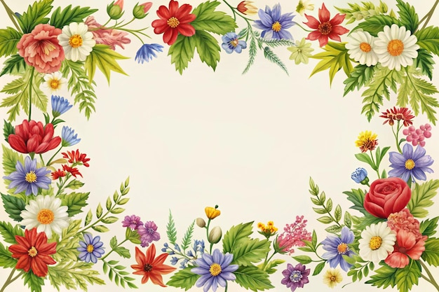 Vintage Canadian Wildflower Frame Vector Design