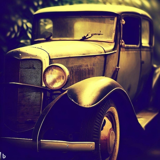 vintage car portrait