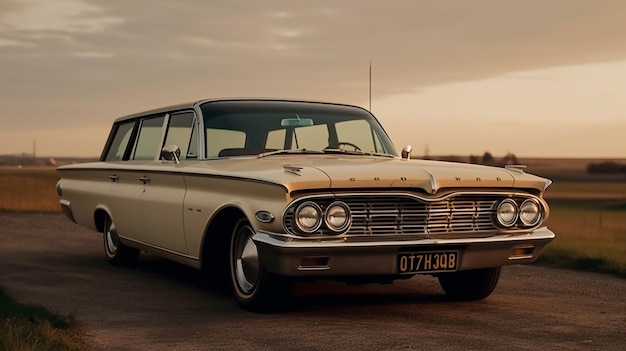 A vintage car with a license plate that says 17799 on it.